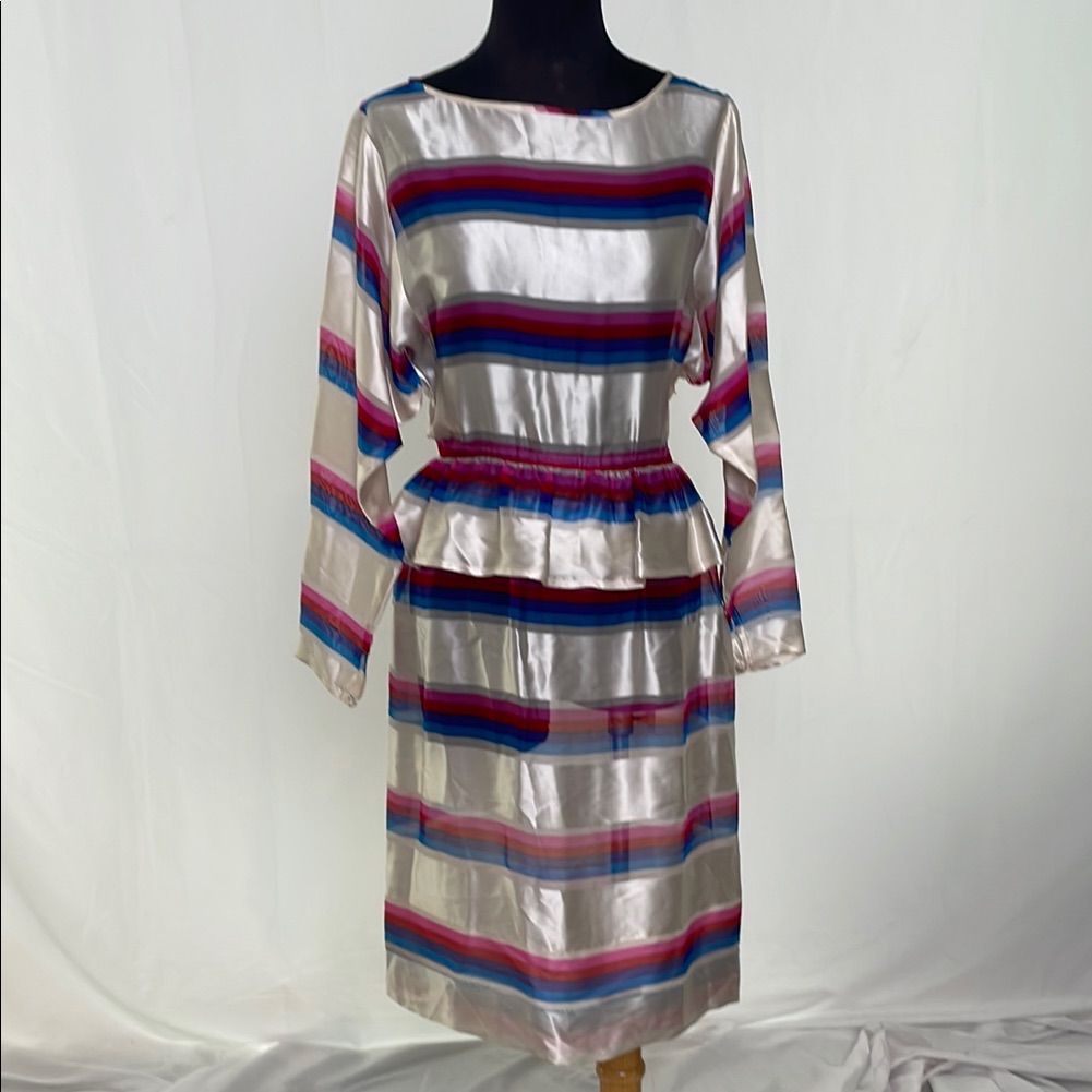 Vintage Albert Nipon Multicolor Striped Dress